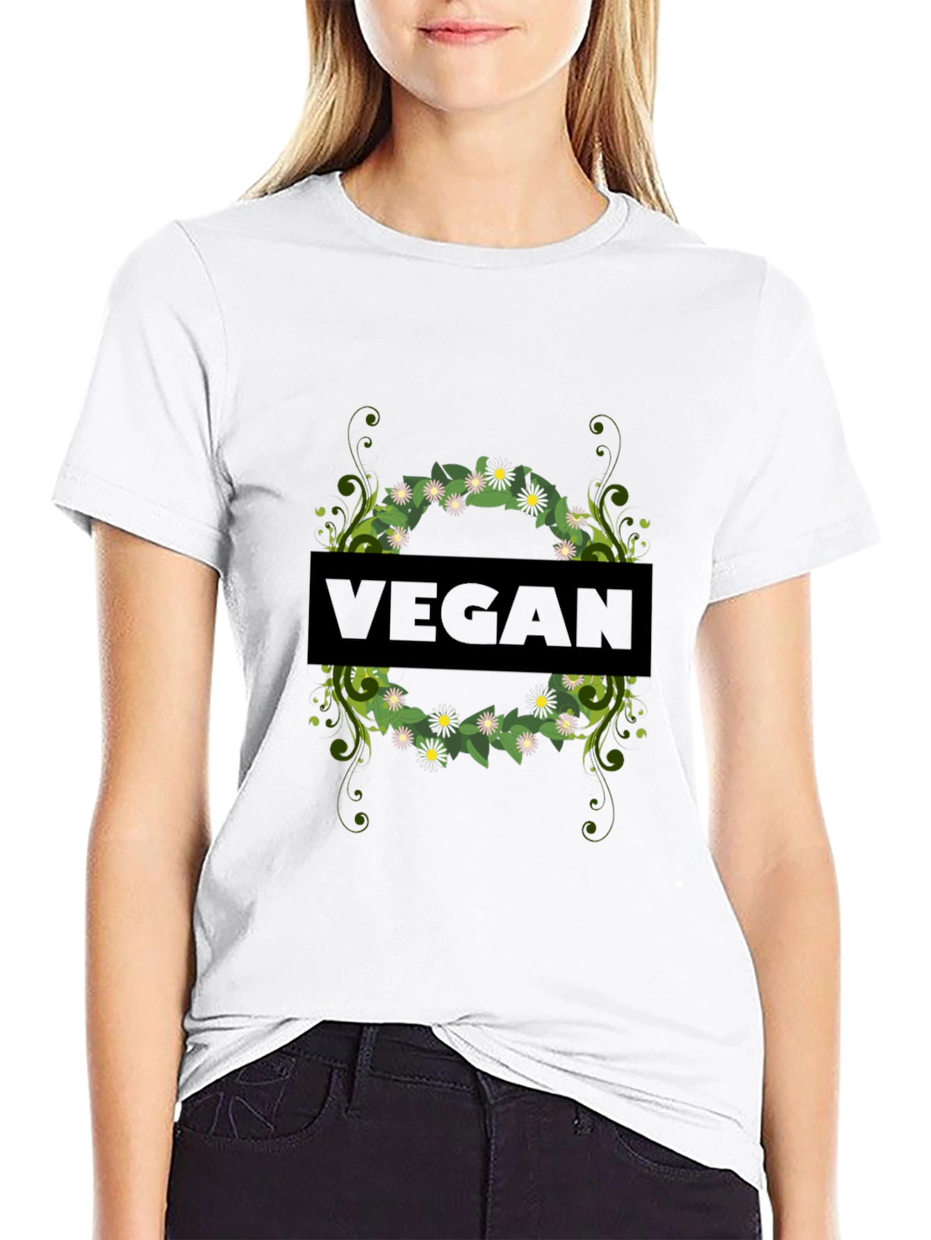 Vegan Floral Graphic Tee - Stylish & Sustainable