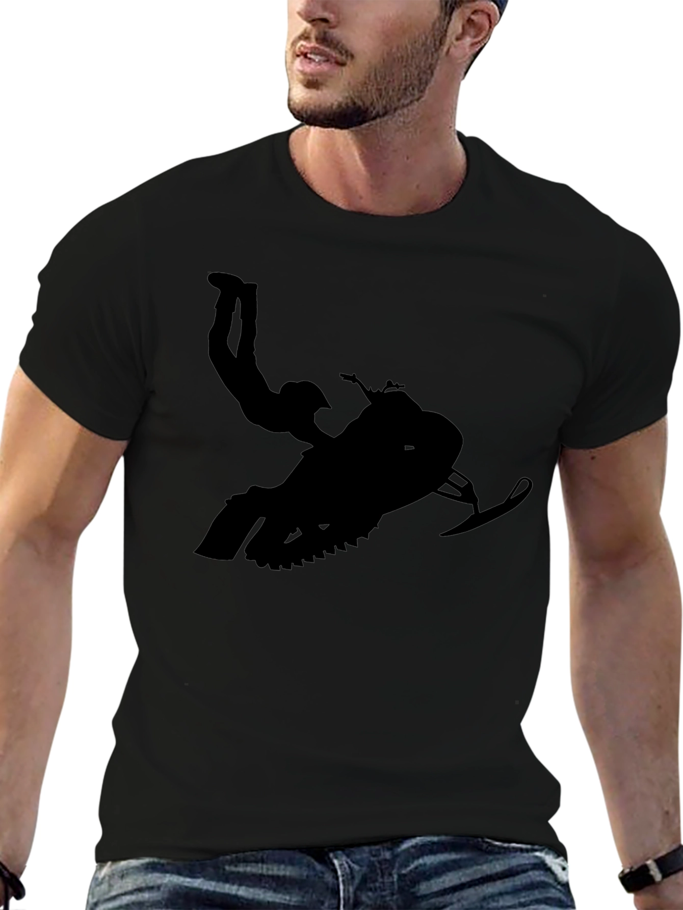 Black Snowmobile Stunt T-Shirt