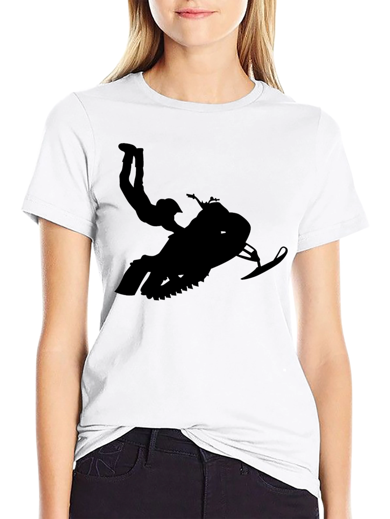 Black Snowmobile Stunt T-Shirt