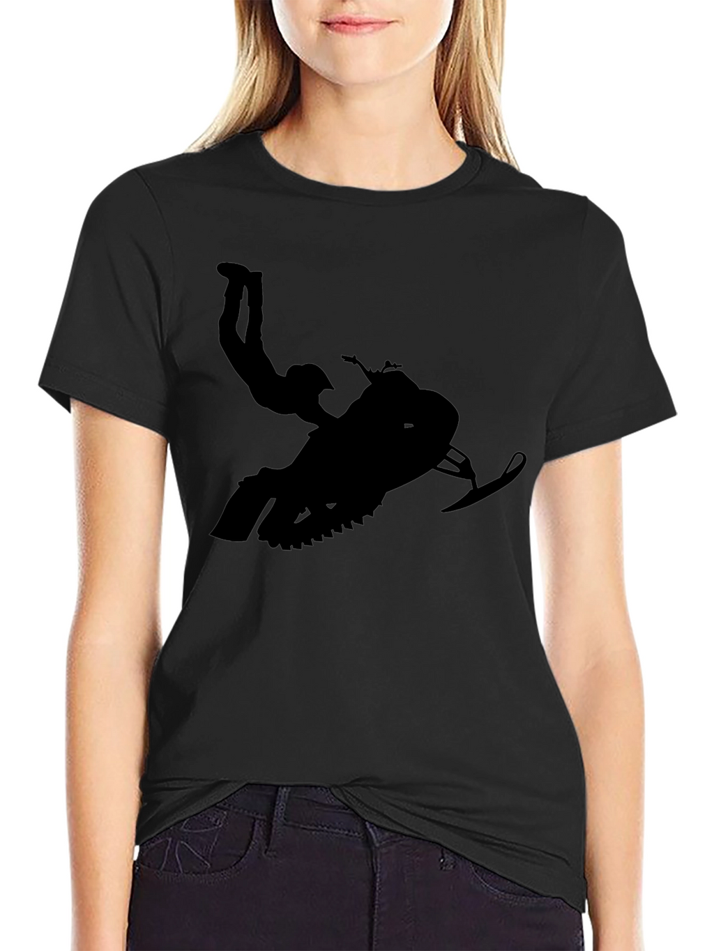 Black Snowmobile Stunt T-Shirt
