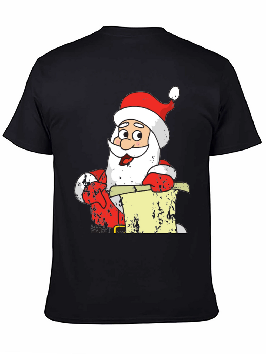 Festive Santa Claus Black T-Shirt