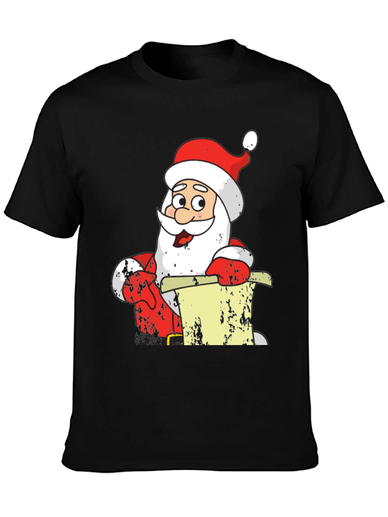 Festive Santa Claus Black T-Shirt