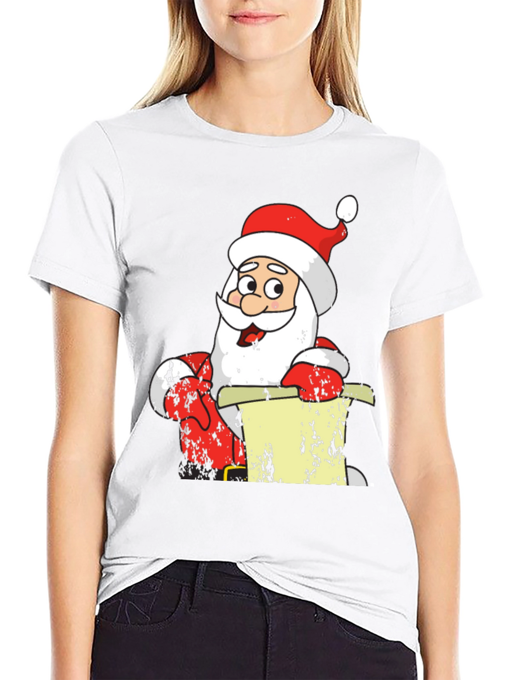 Festive Santa Claus Black T-Shirt