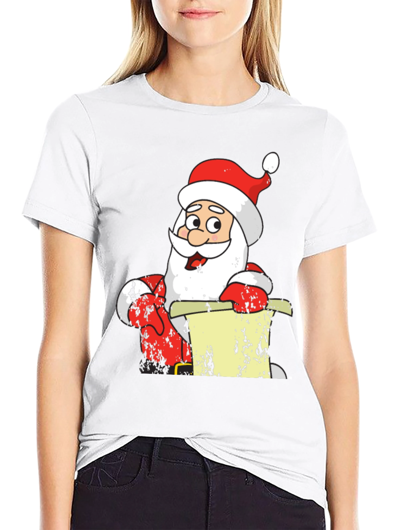 Festive Santa Claus Black T-Shirt