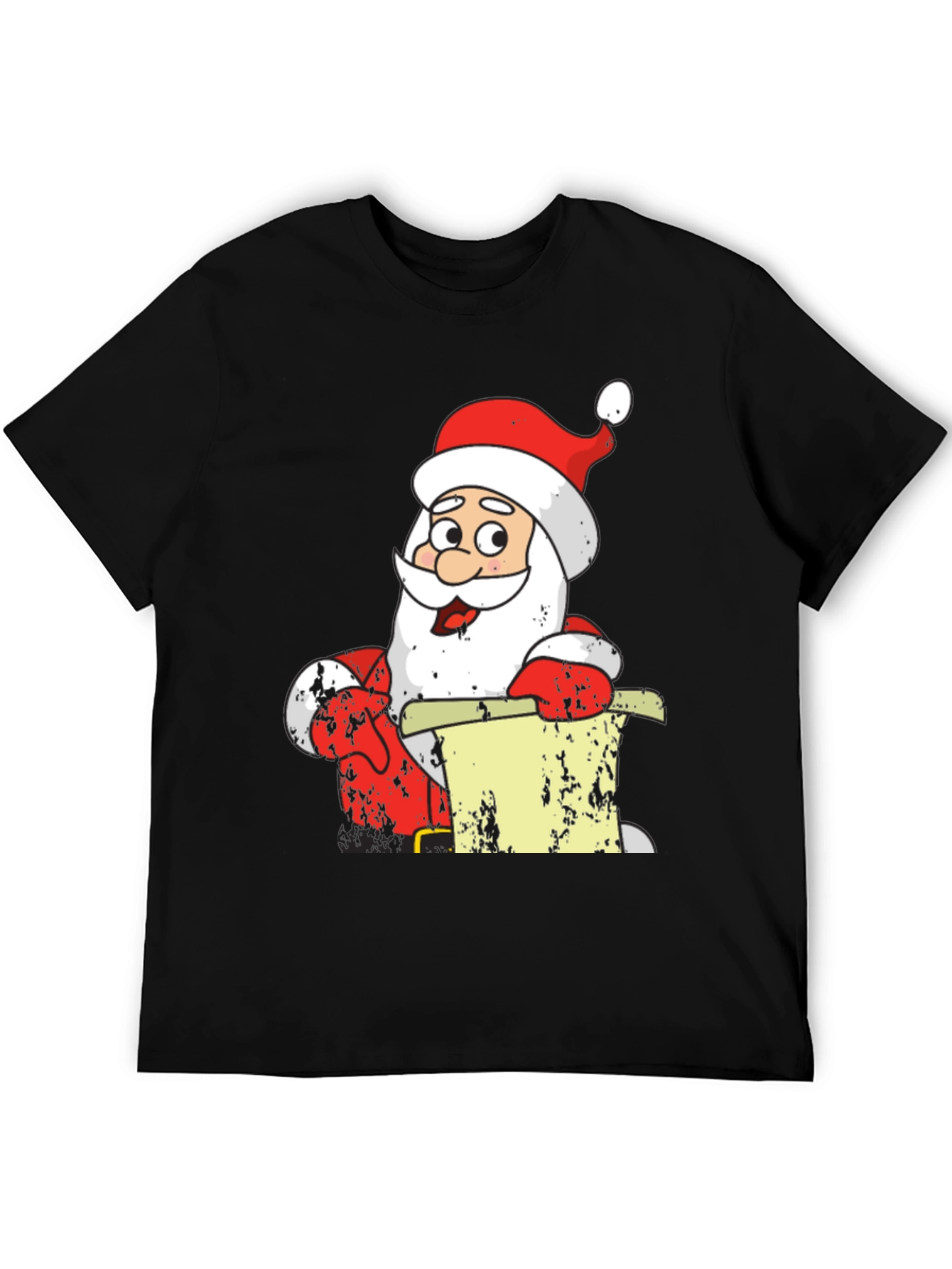 Festive Santa Claus Black T-Shirt