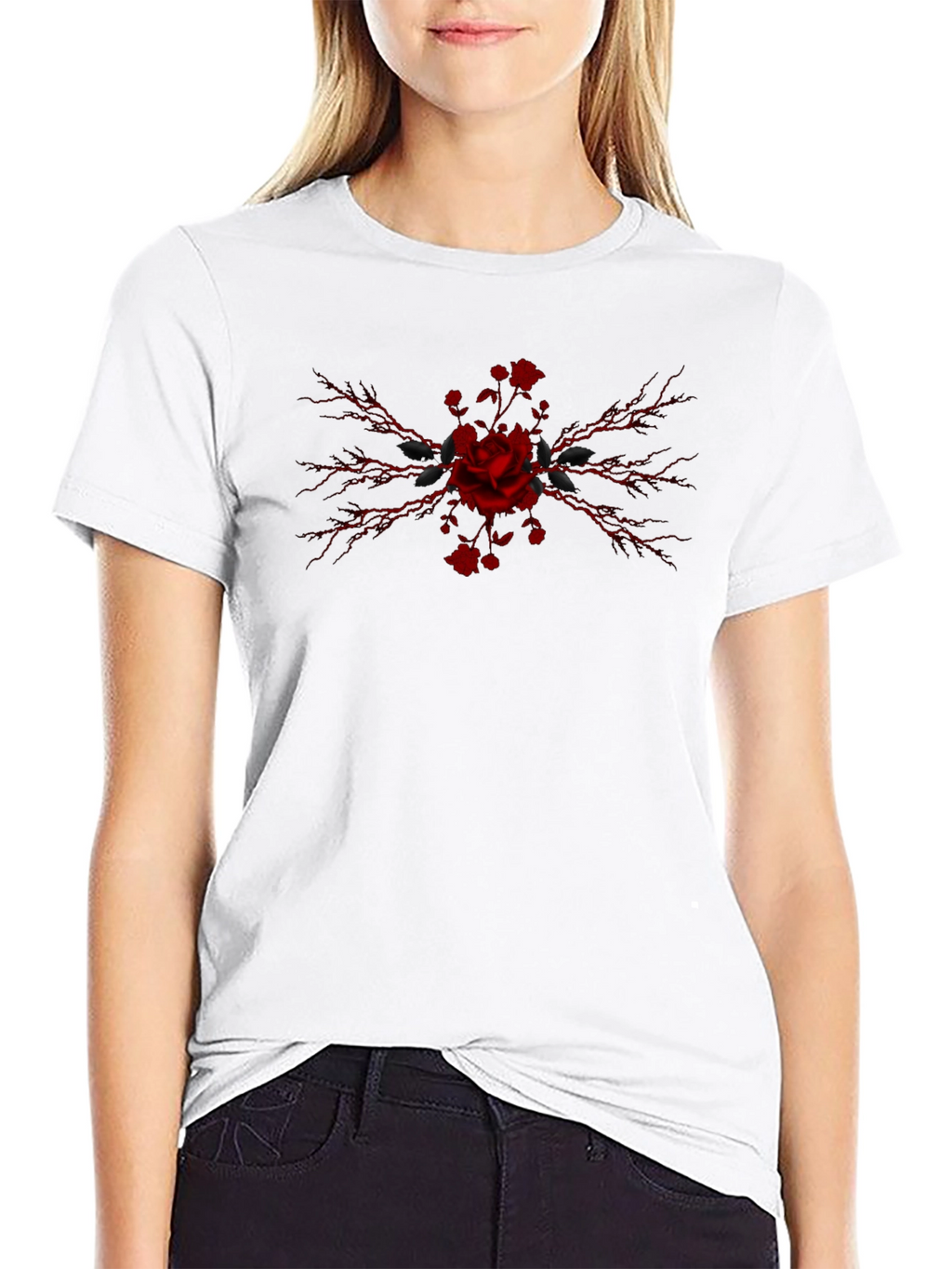 Gothic Rose Graphic T-Shirt