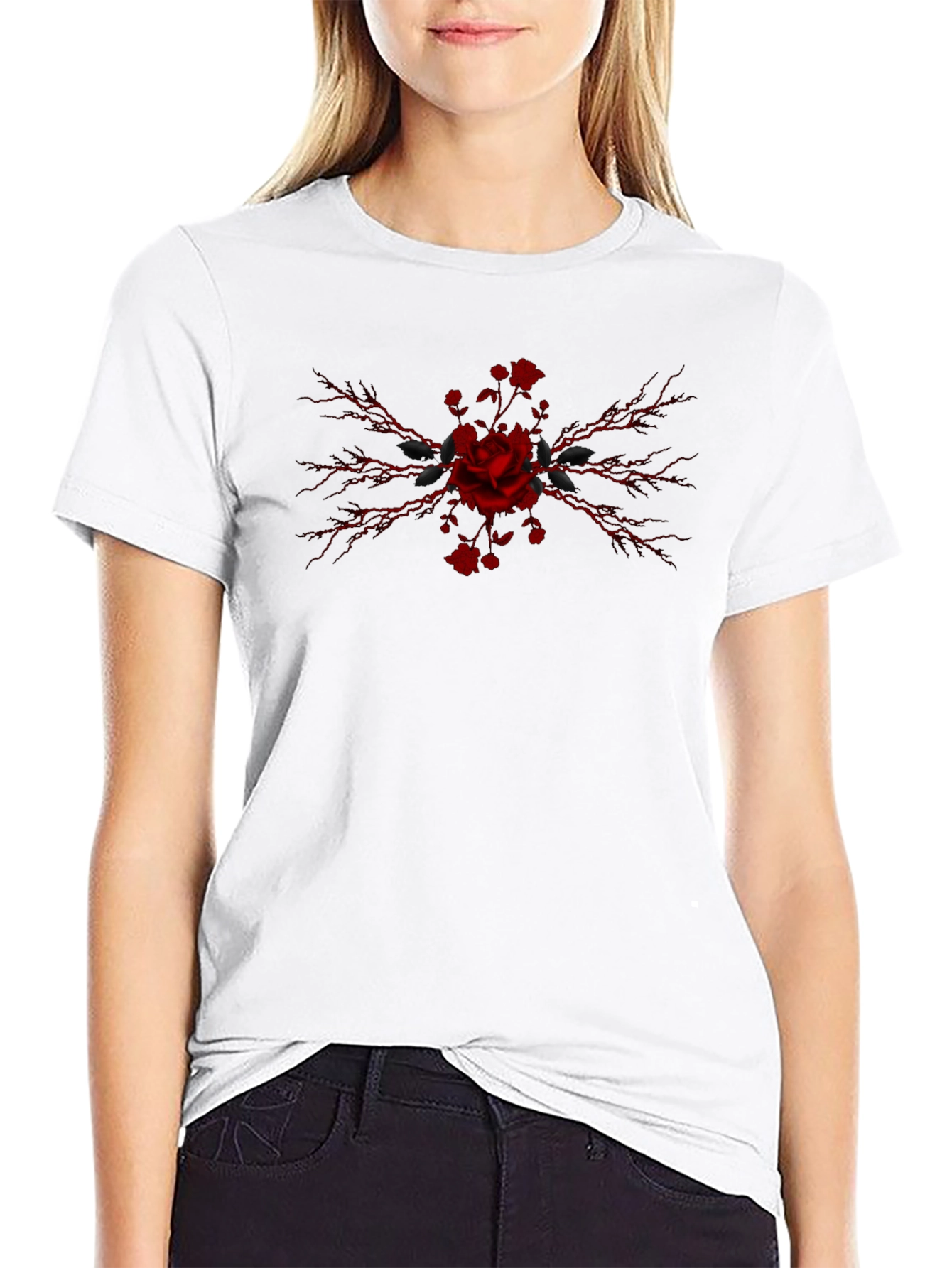 Gothic Rose Graphic T-Shirt