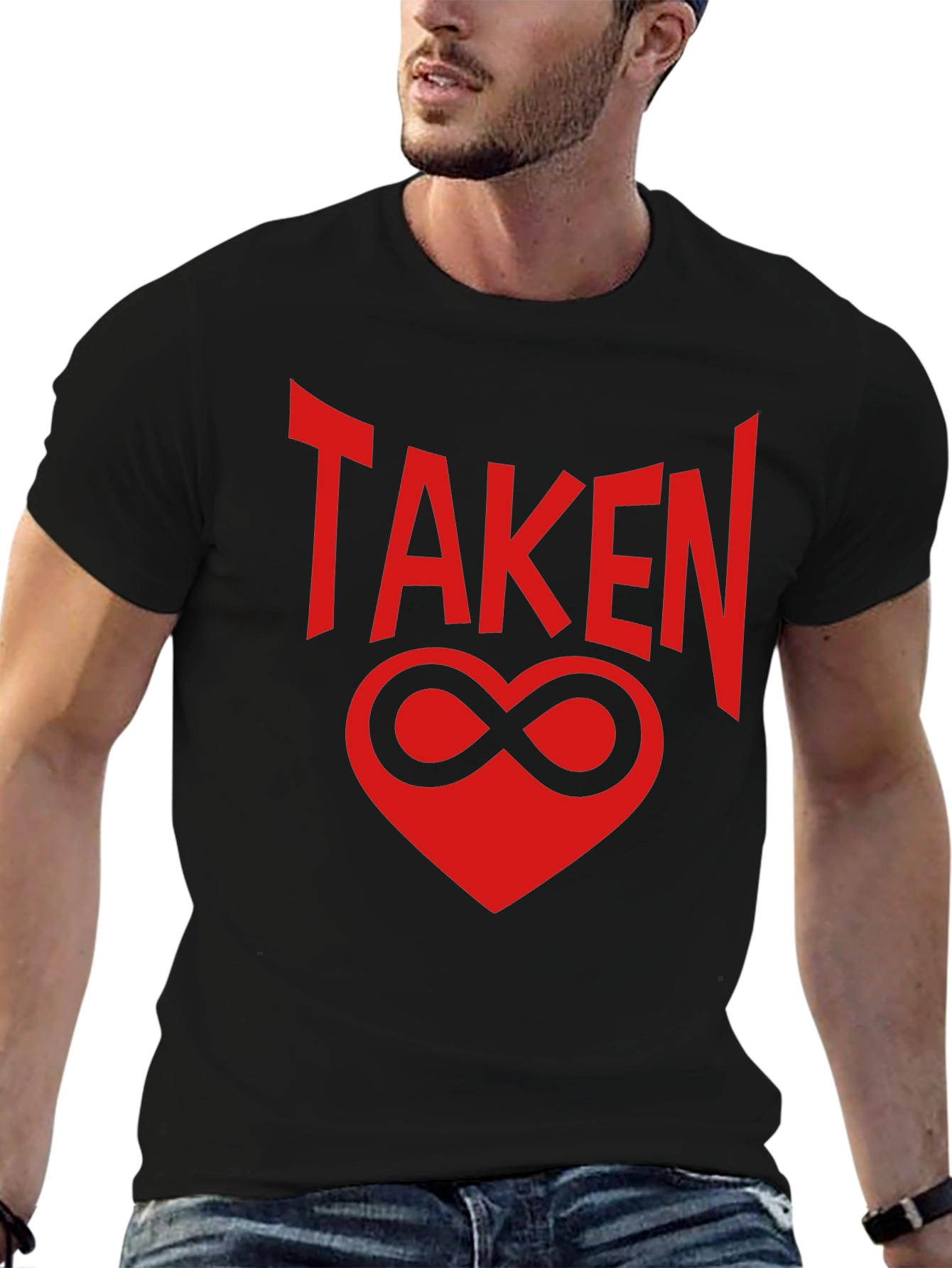 Taken Infinity Heart Graphic Tee - Black