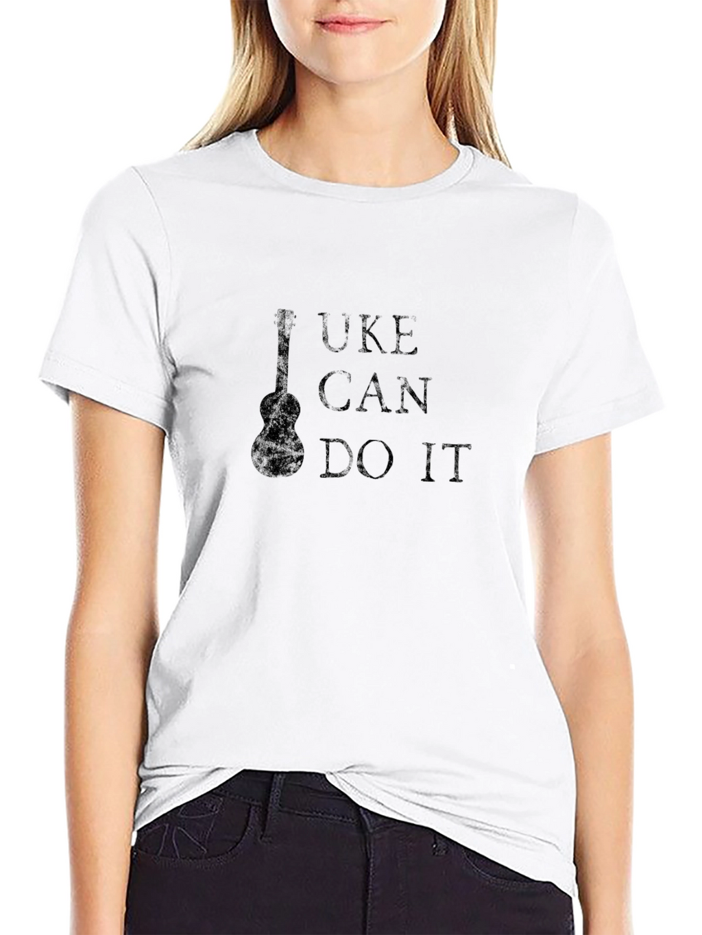 Uke Can Do It Black T-Shirt Ukulele Graphic Tee