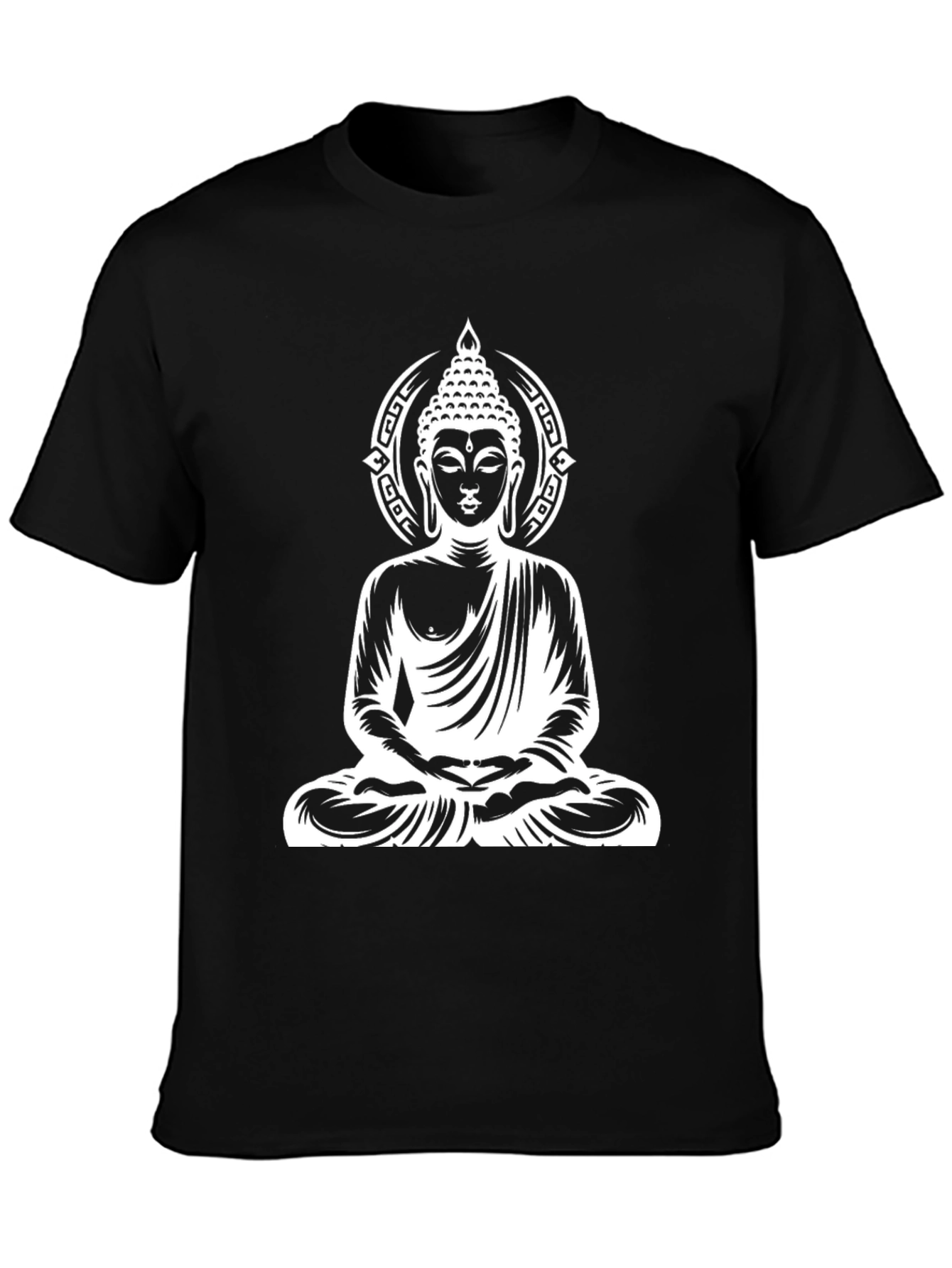 Buddha Graphic Print Black T-Shirt