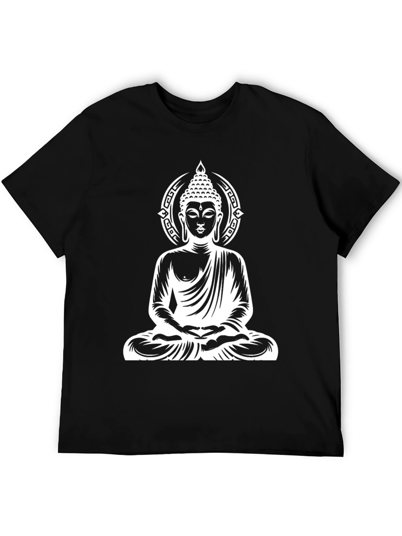 Buddha Graphic Print Black T-Shirt