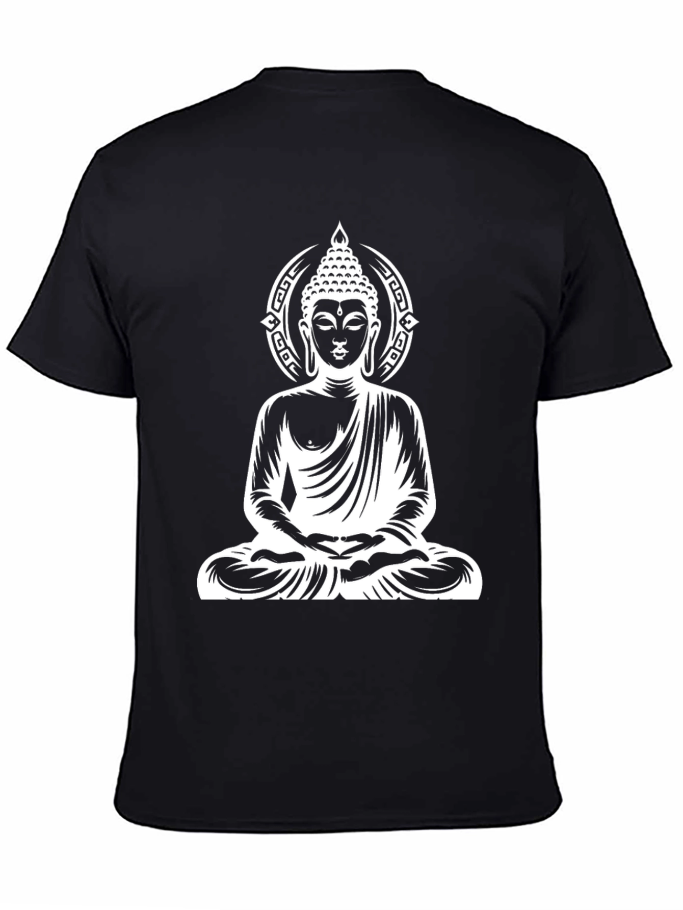 Buddha Graphic Print Black T-Shirt