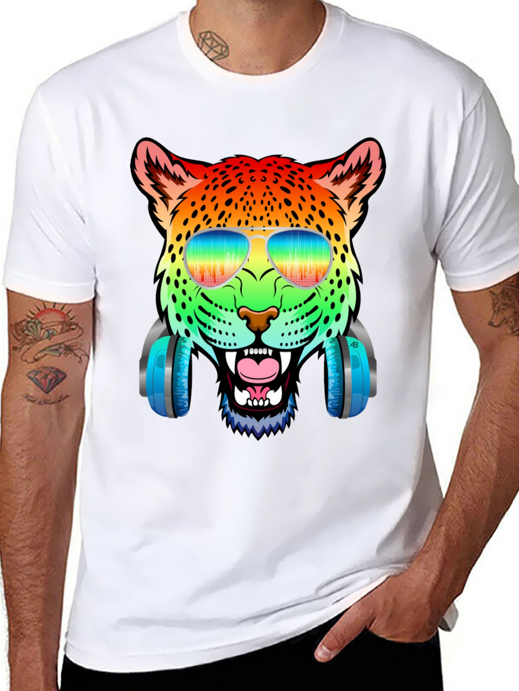 Rainbow Leopard DJ T-Shirt