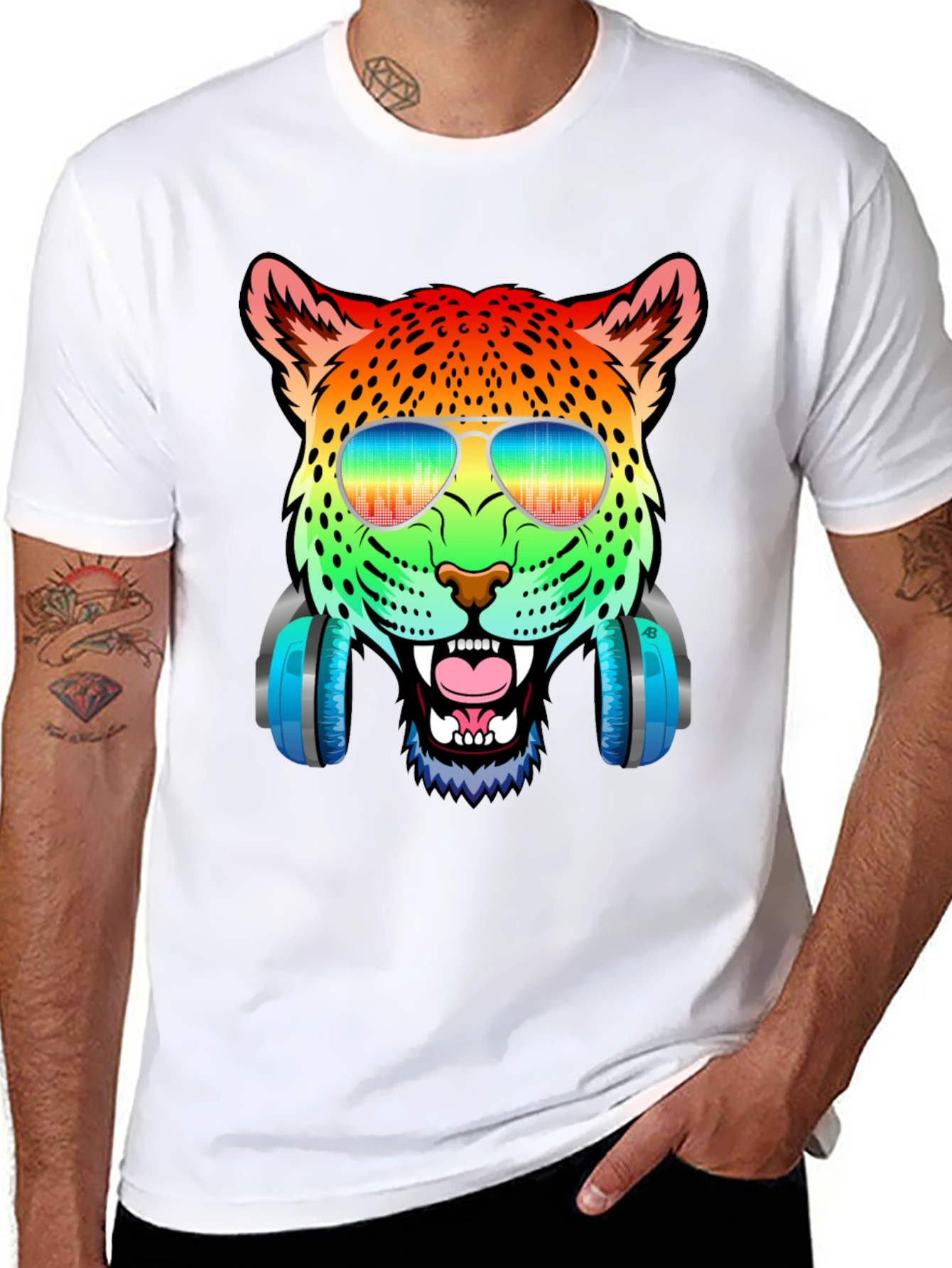 Rainbow Leopard DJ T-Shirt