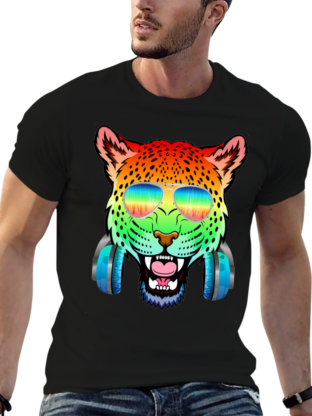 Rainbow Leopard DJ T-Shirt