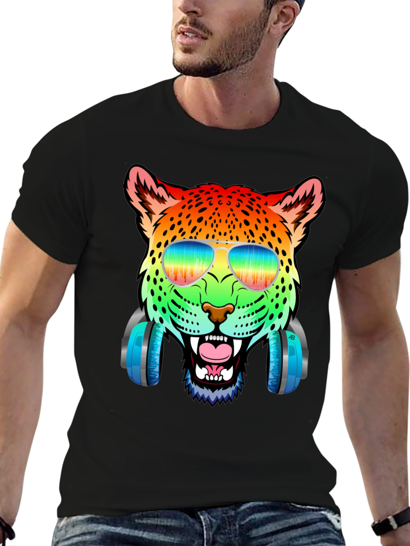 Rainbow Leopard DJ T-Shirt