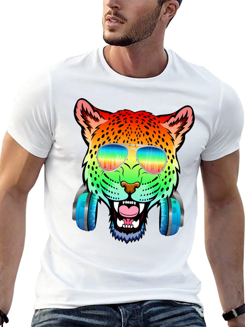 Rainbow Leopard DJ T-Shirt