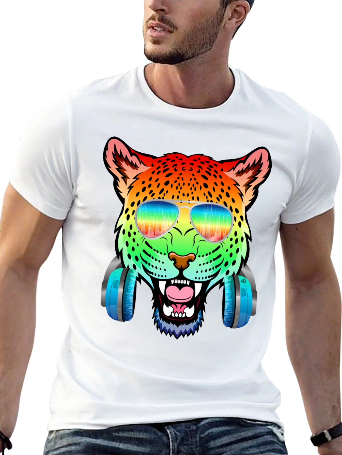 Rainbow Leopard DJ T-Shirt