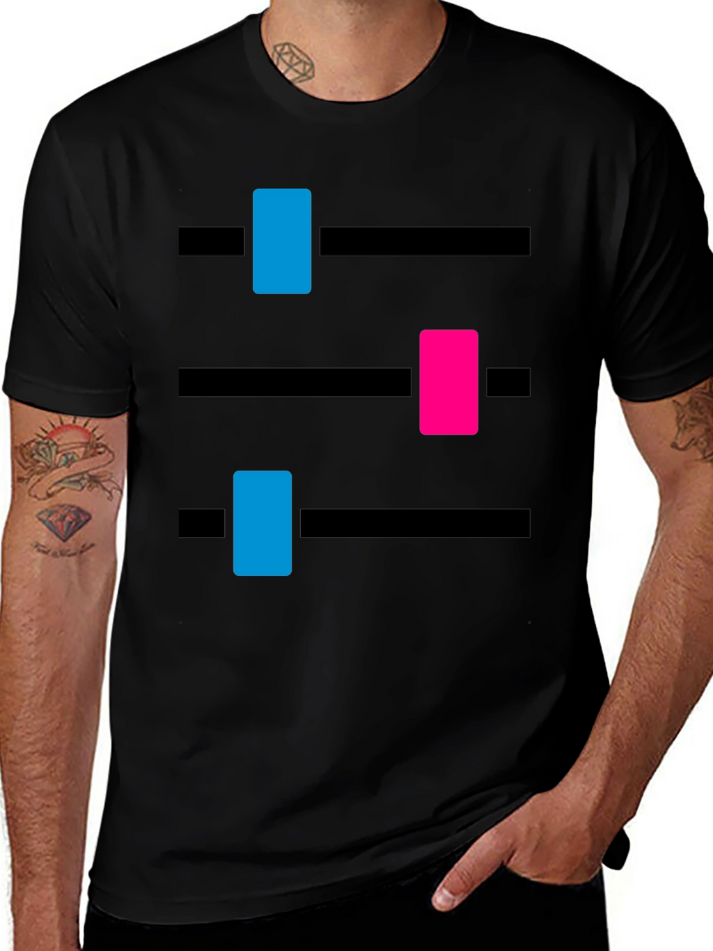 DJ Mixer Graphic Tee - Black Cotton Blend