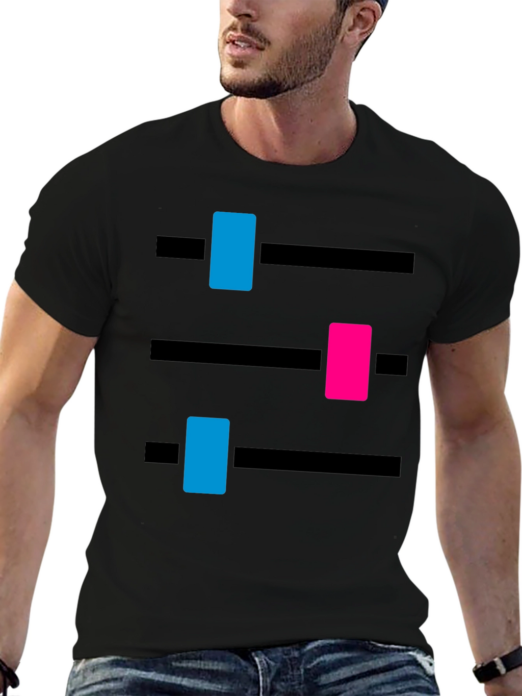 DJ Mixer Graphic Tee - Black Cotton Blend