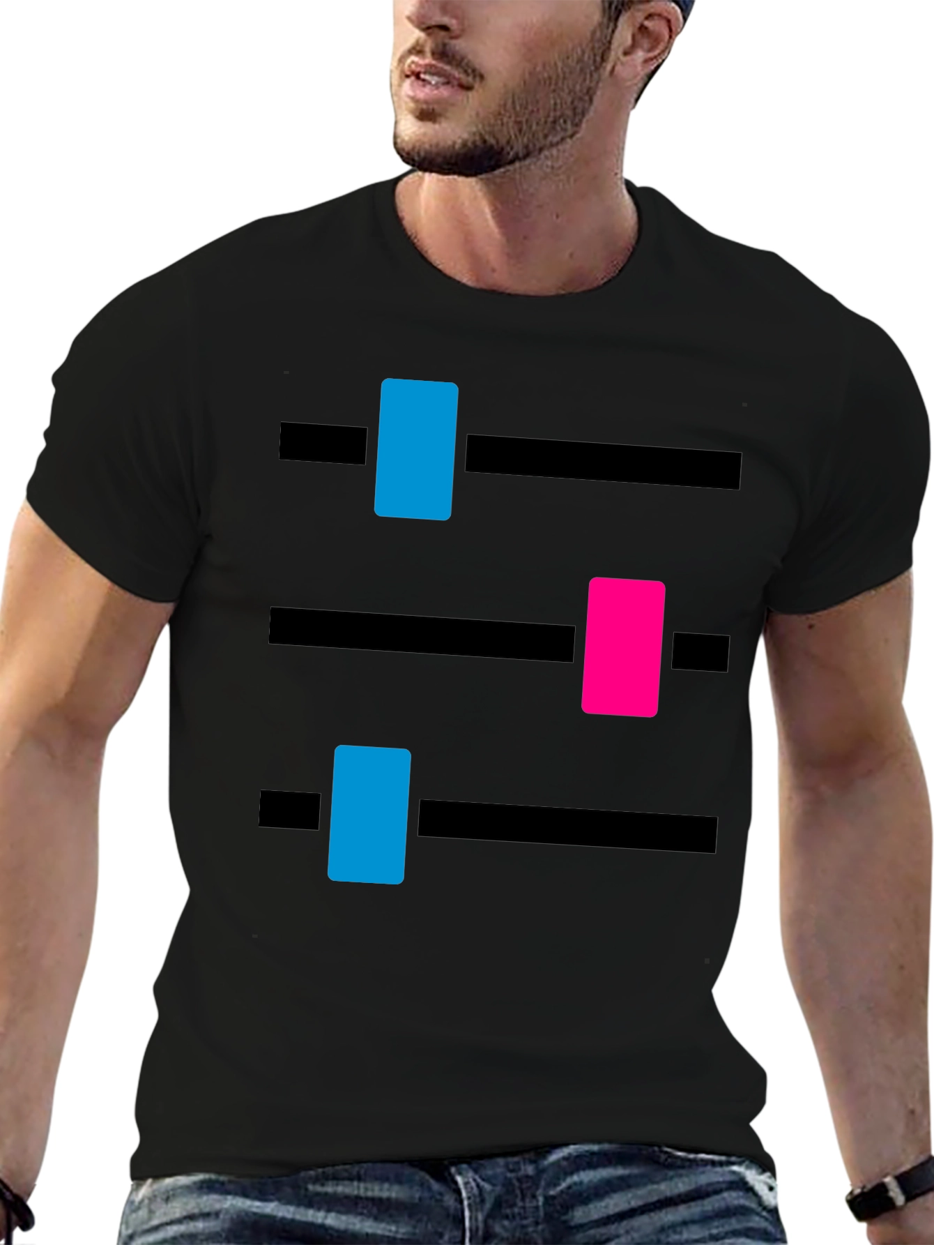 DJ Mixer Graphic Tee - Black Cotton Blend