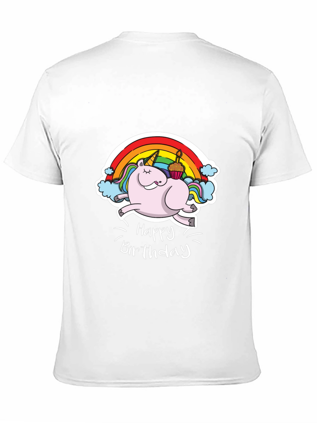 Unicorn Happy Birthday Black T-Shirt