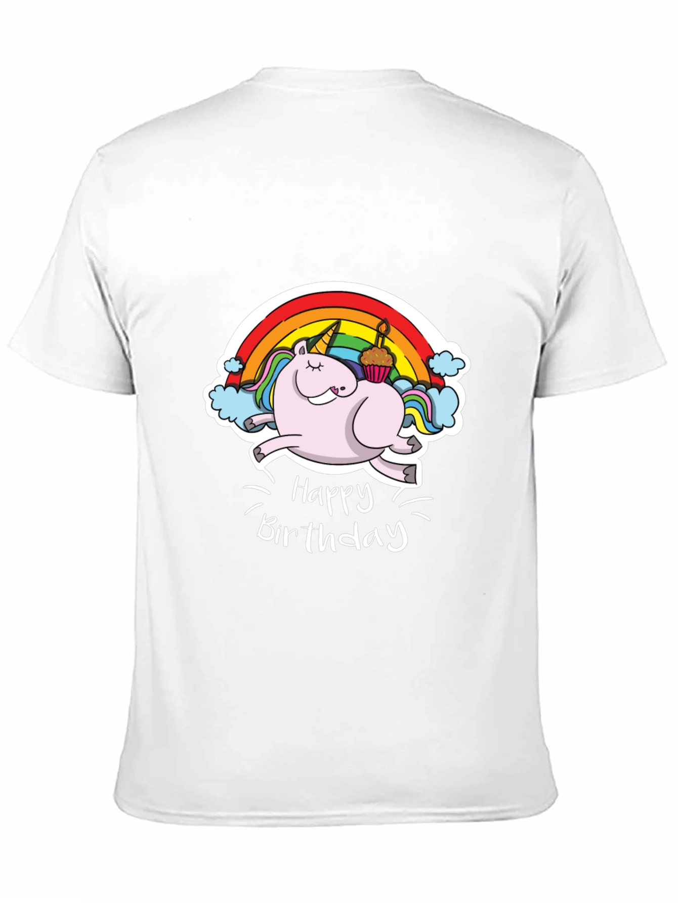 Unicorn Happy Birthday Black T-Shirt