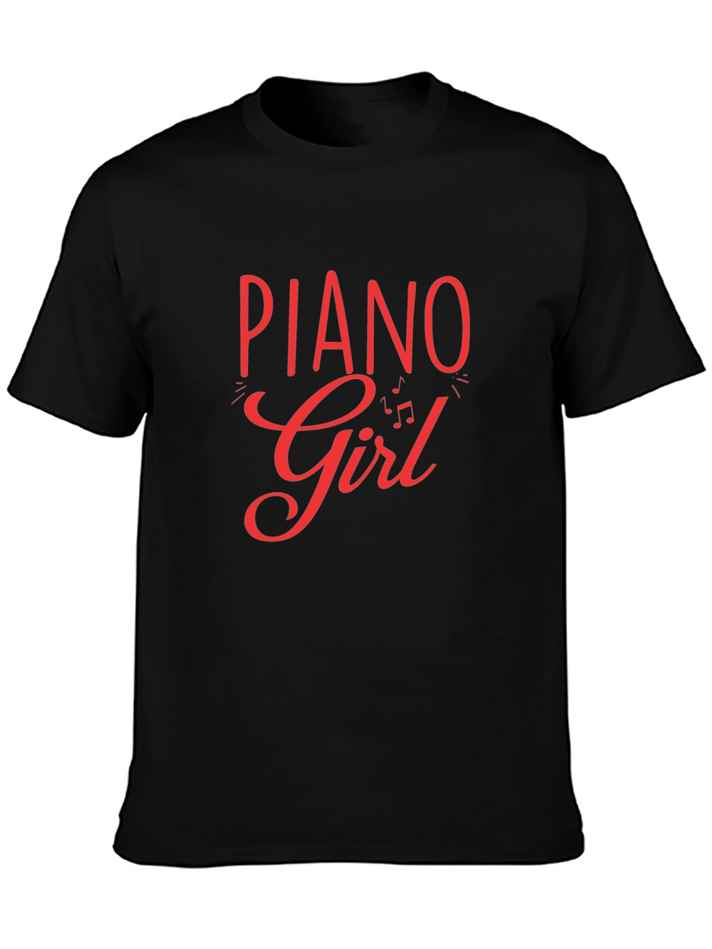 Piano Girl Black T-Shirt