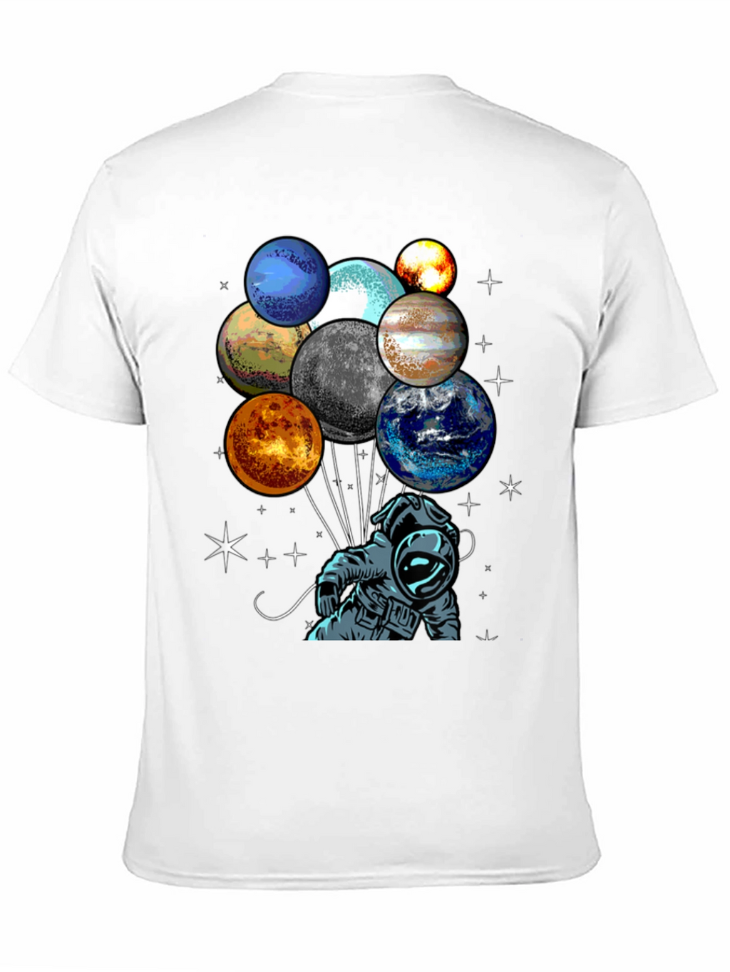 Astronaut Planet Balloons Graphic Tee