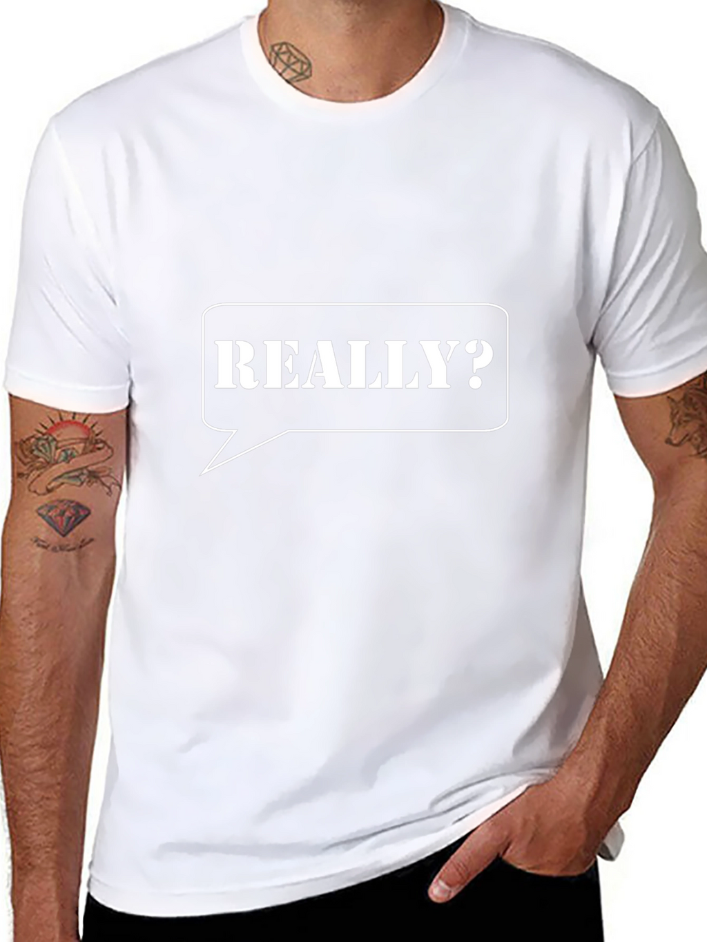 REALLY? Graphic Print Black T-Shirt