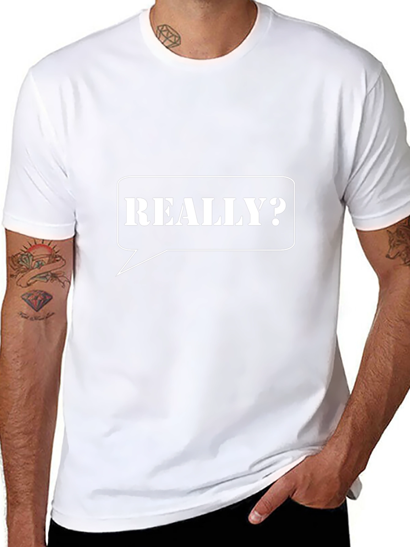 REALLY? Graphic Print Black T-Shirt