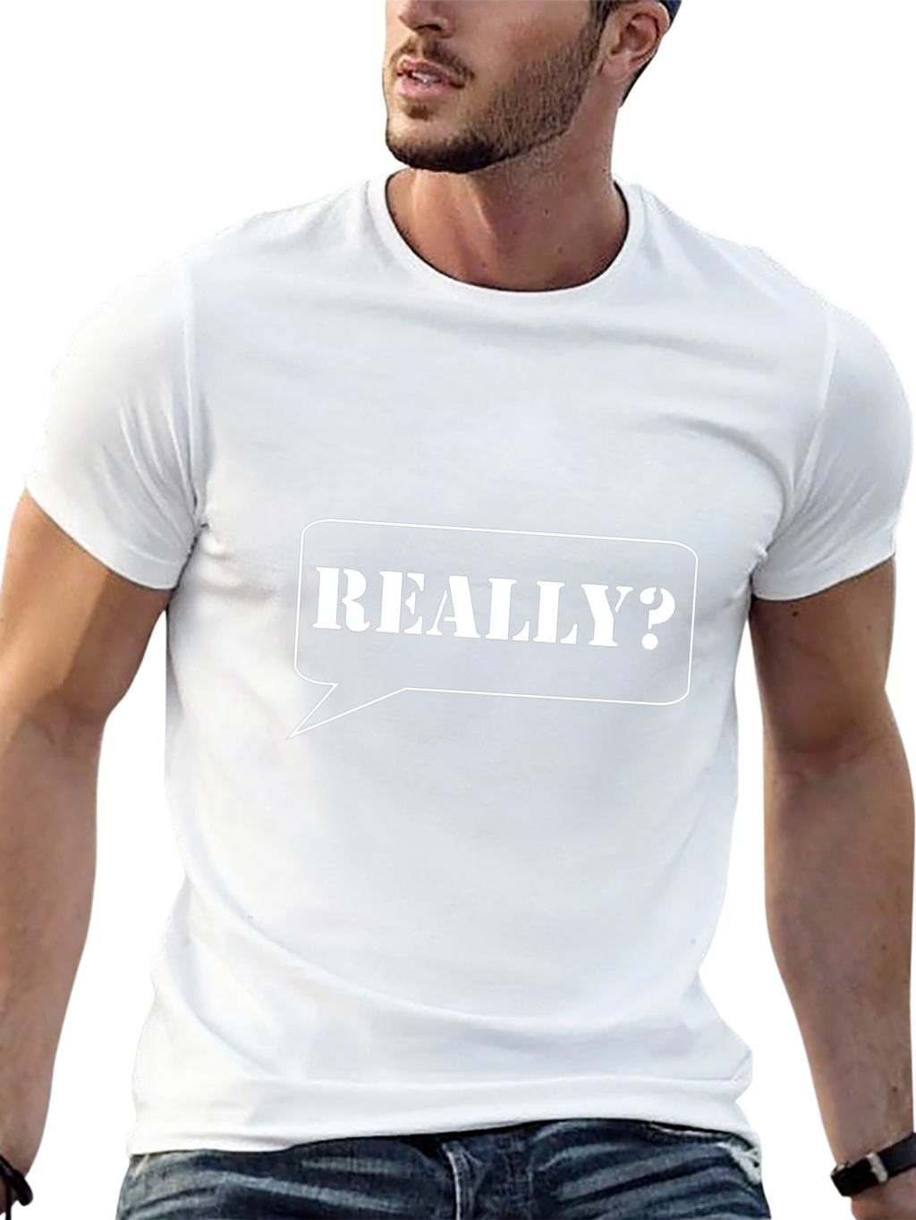 REALLY? Graphic Print Black T-Shirt