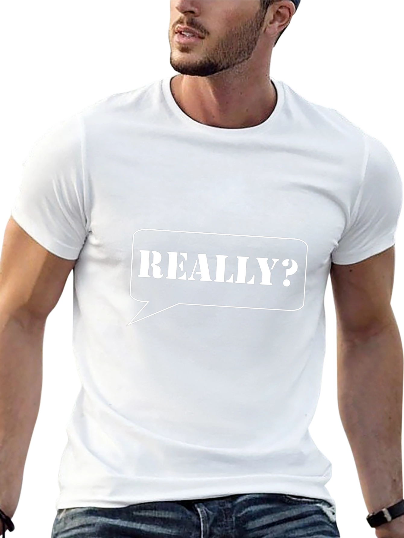 REALLY? Graphic Print Black T-Shirt