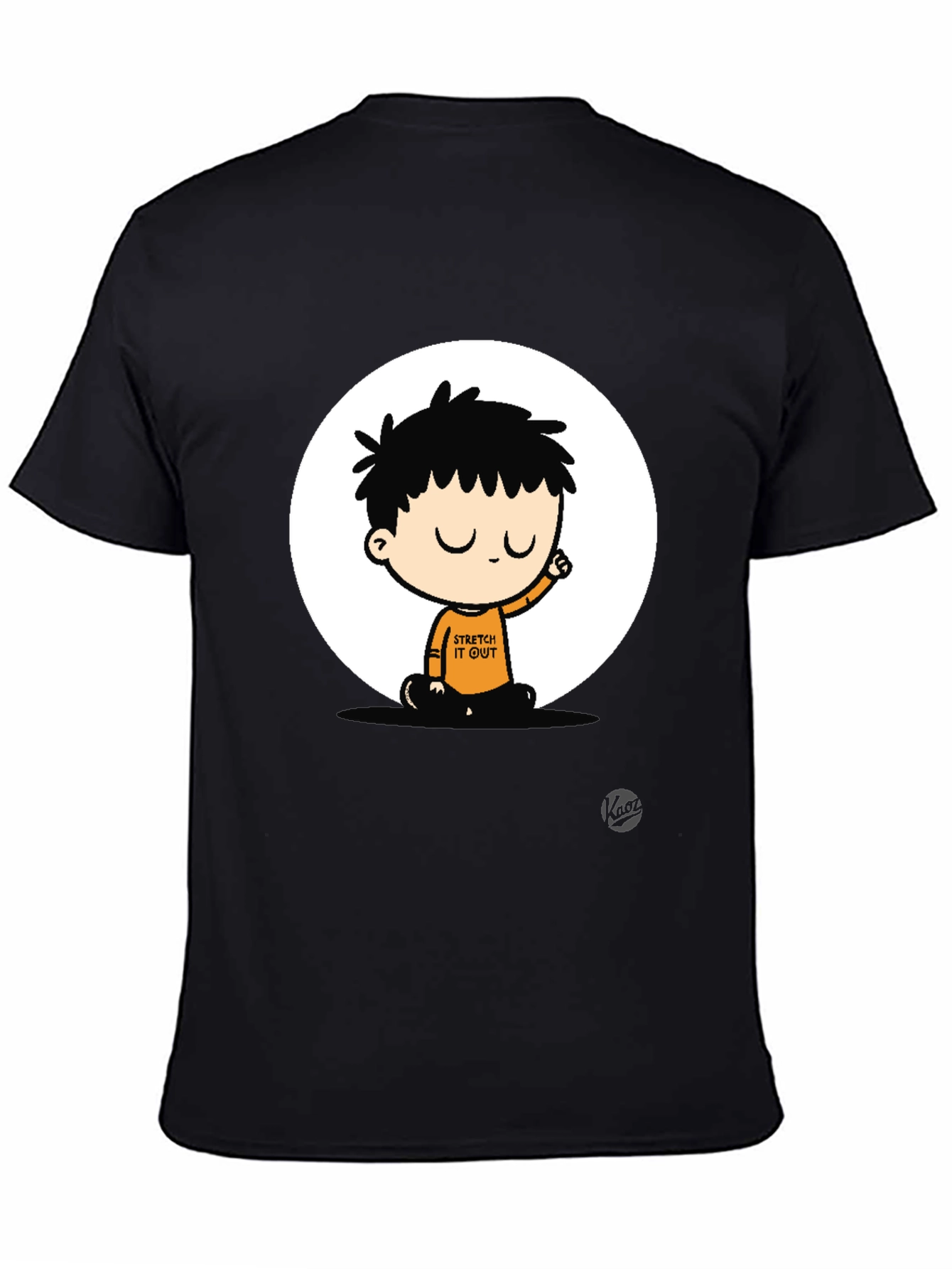 Stretch It Out Black Graphic T-Shirt