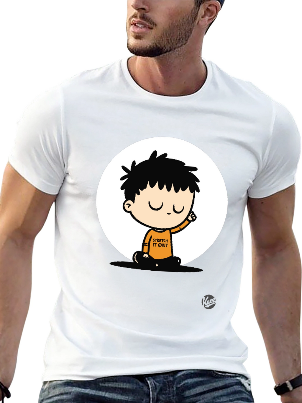 Stretch It Out Black Graphic T-Shirt