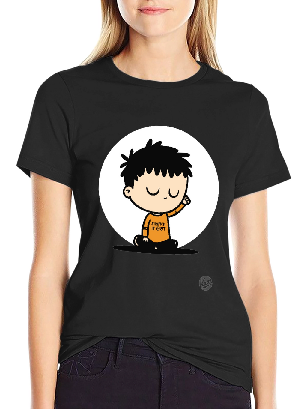 Stretch It Out Black Graphic T-Shirt