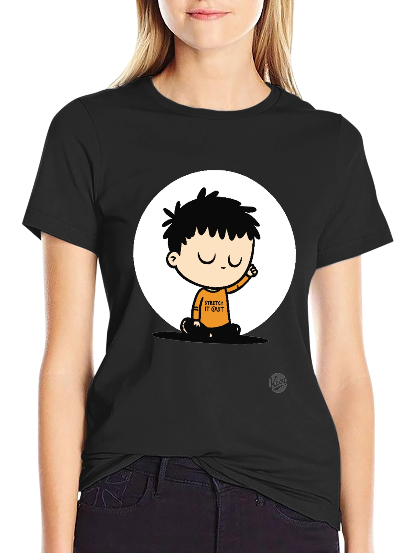 Stretch It Out Black Graphic T-Shirt