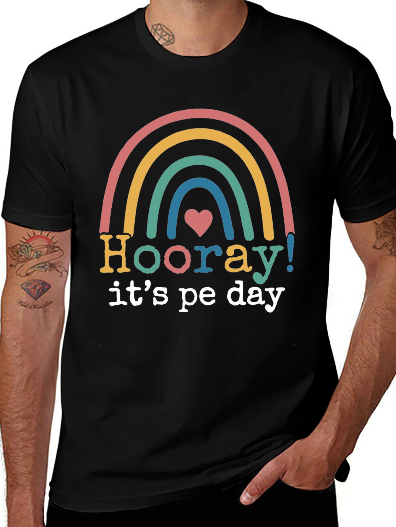 Hooray Its PE Day Rainbow Graphic Tee