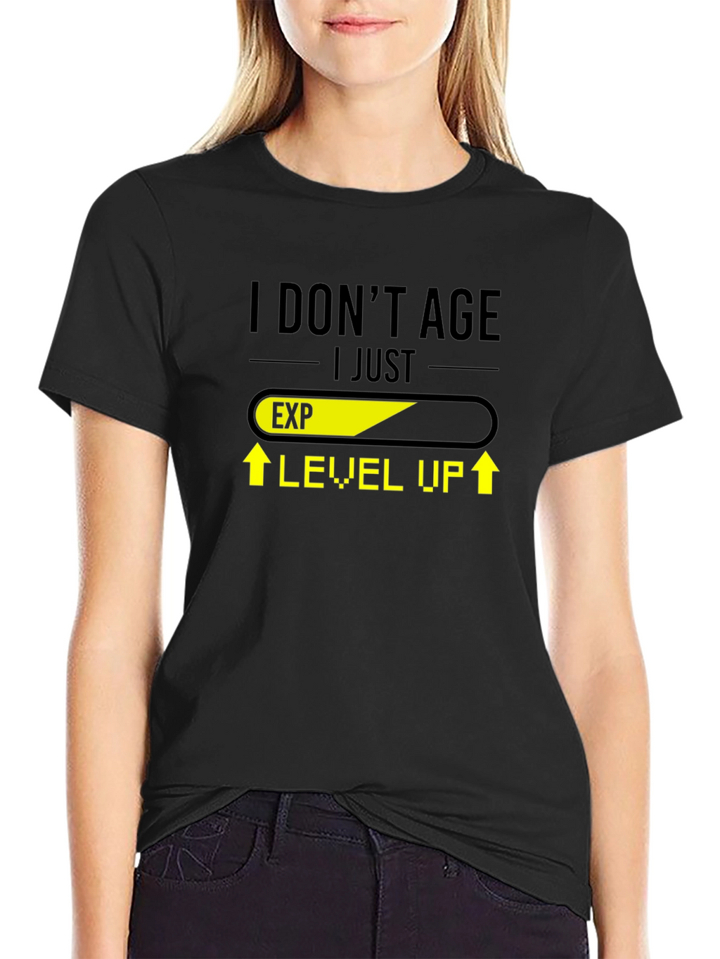 Level Up Black T-Shirt - Gamer Humor