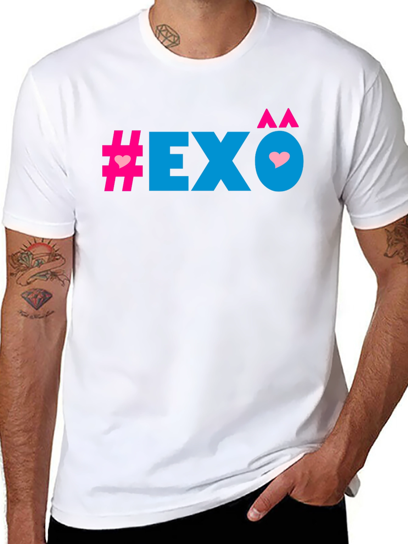EXO Heart Graphic Black T-Shirt