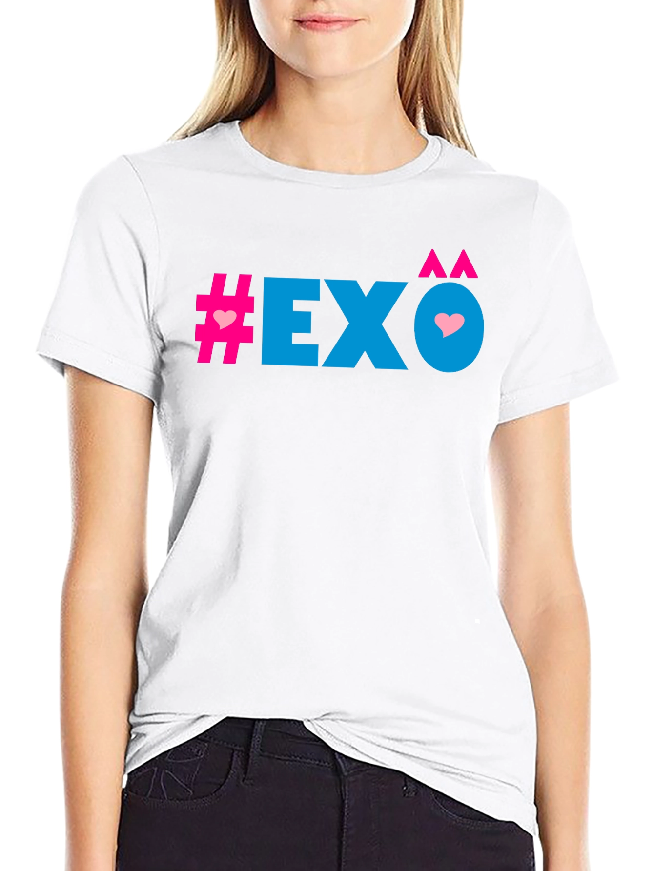 EXO Heart Graphic Black T-Shirt