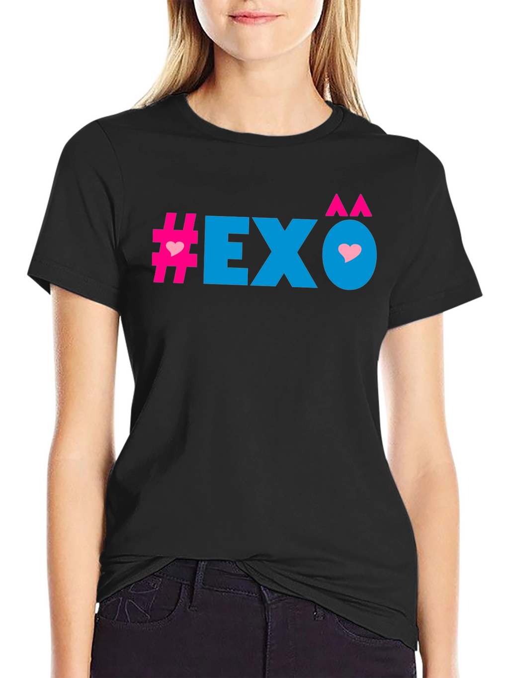 EXO Heart Graphic Black T-Shirt