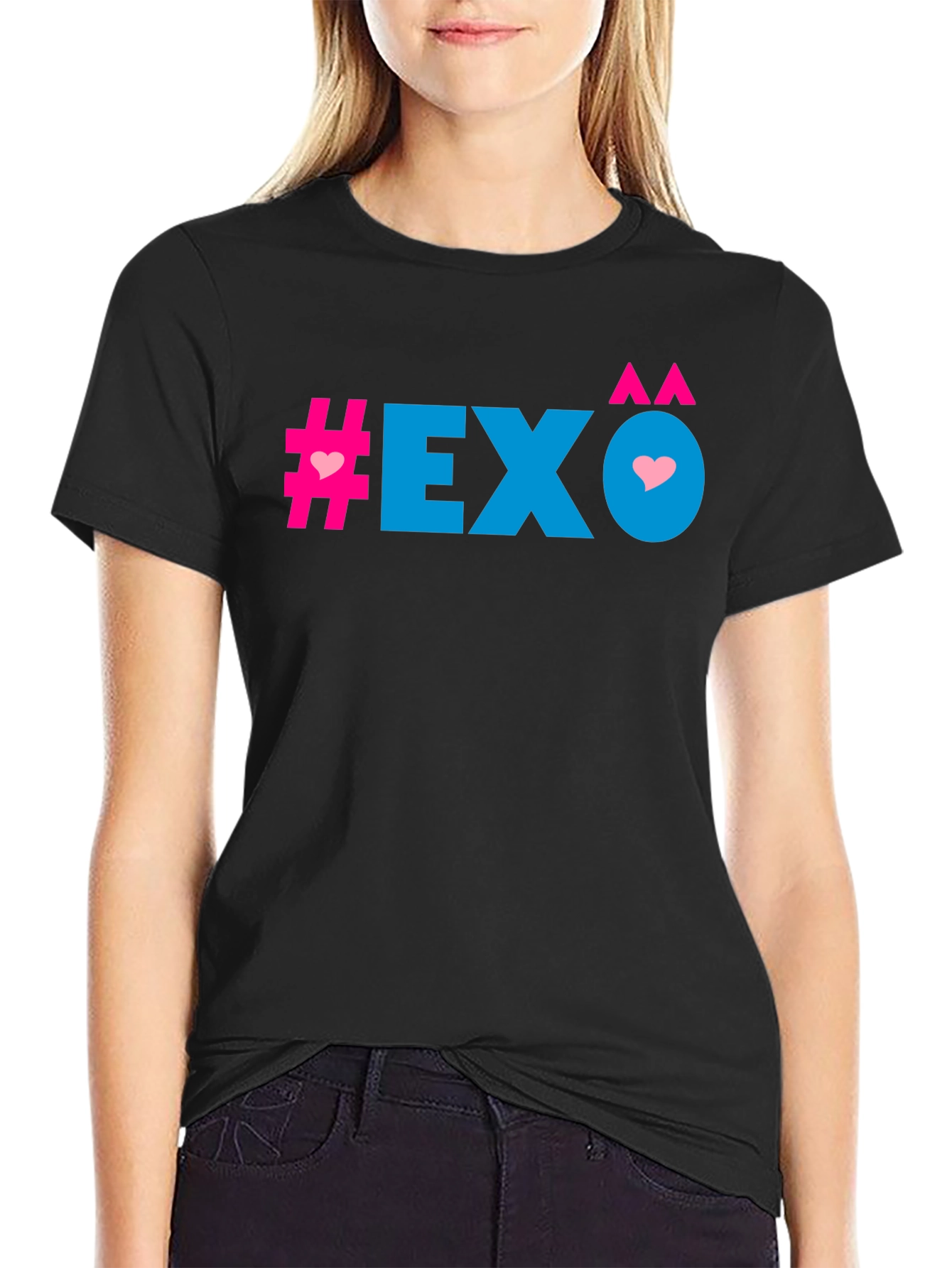 EXO Heart Graphic Black T-Shirt