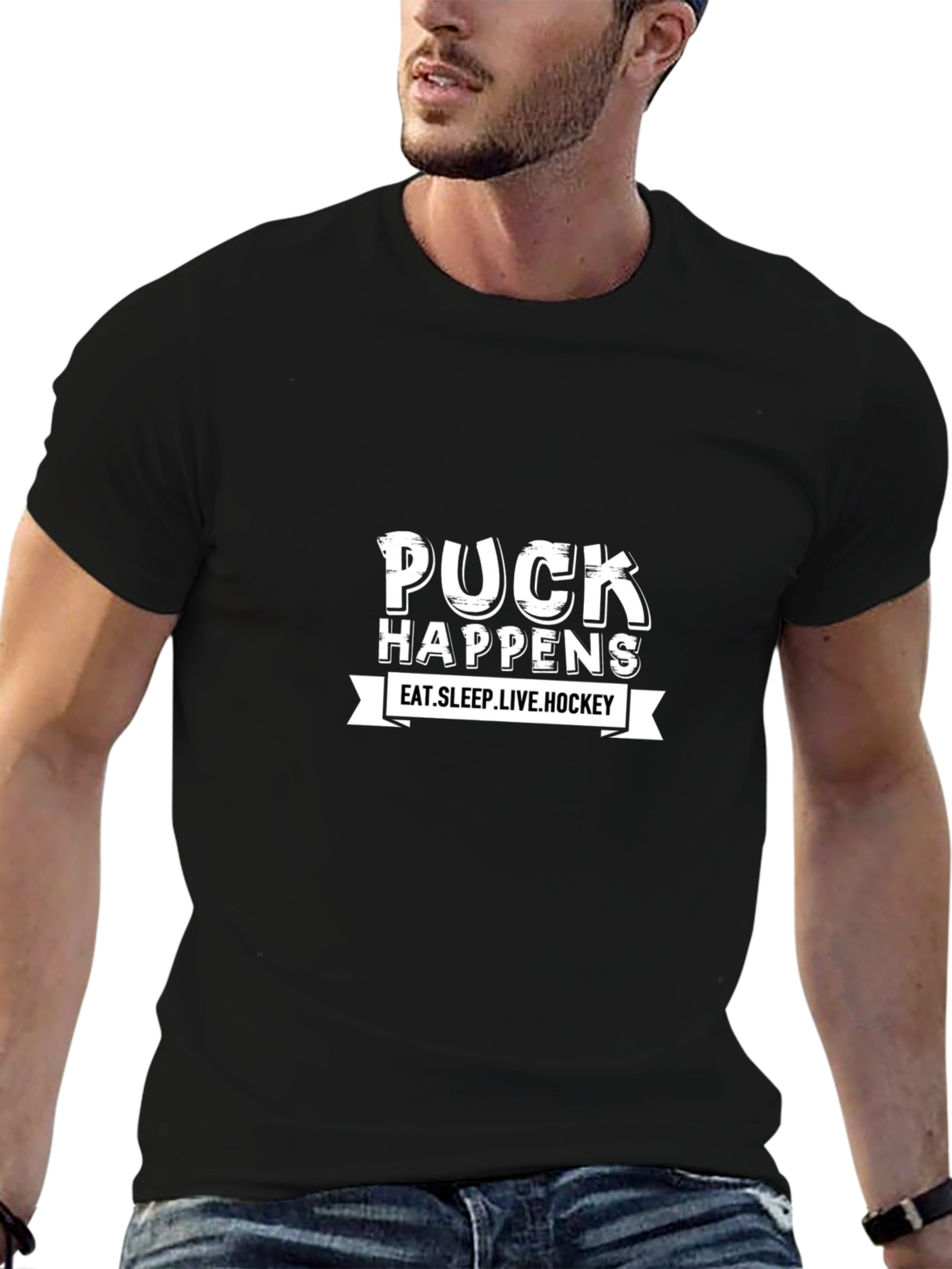 Puck Happens Hockey Graphic Tee