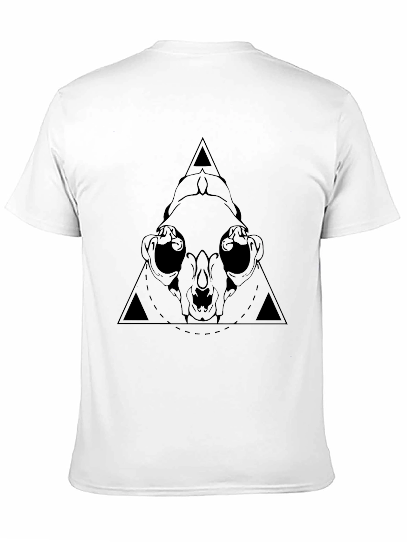 Geometric Skull Graphic Tee - Black Cotton T-Shirt