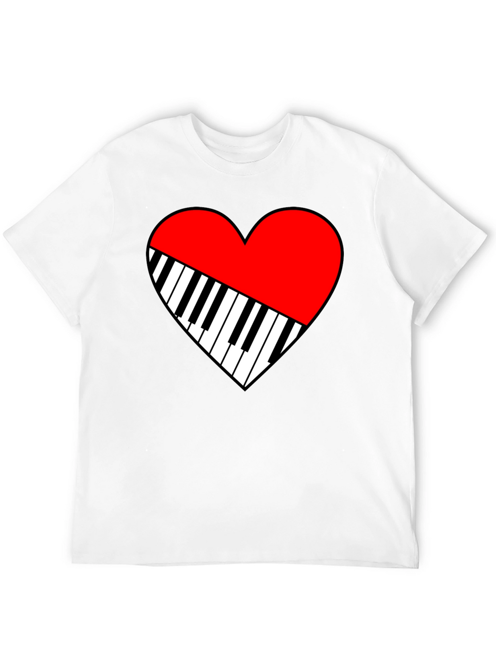 Piano Heart Graphic Tee - Music Lover T-Shirt