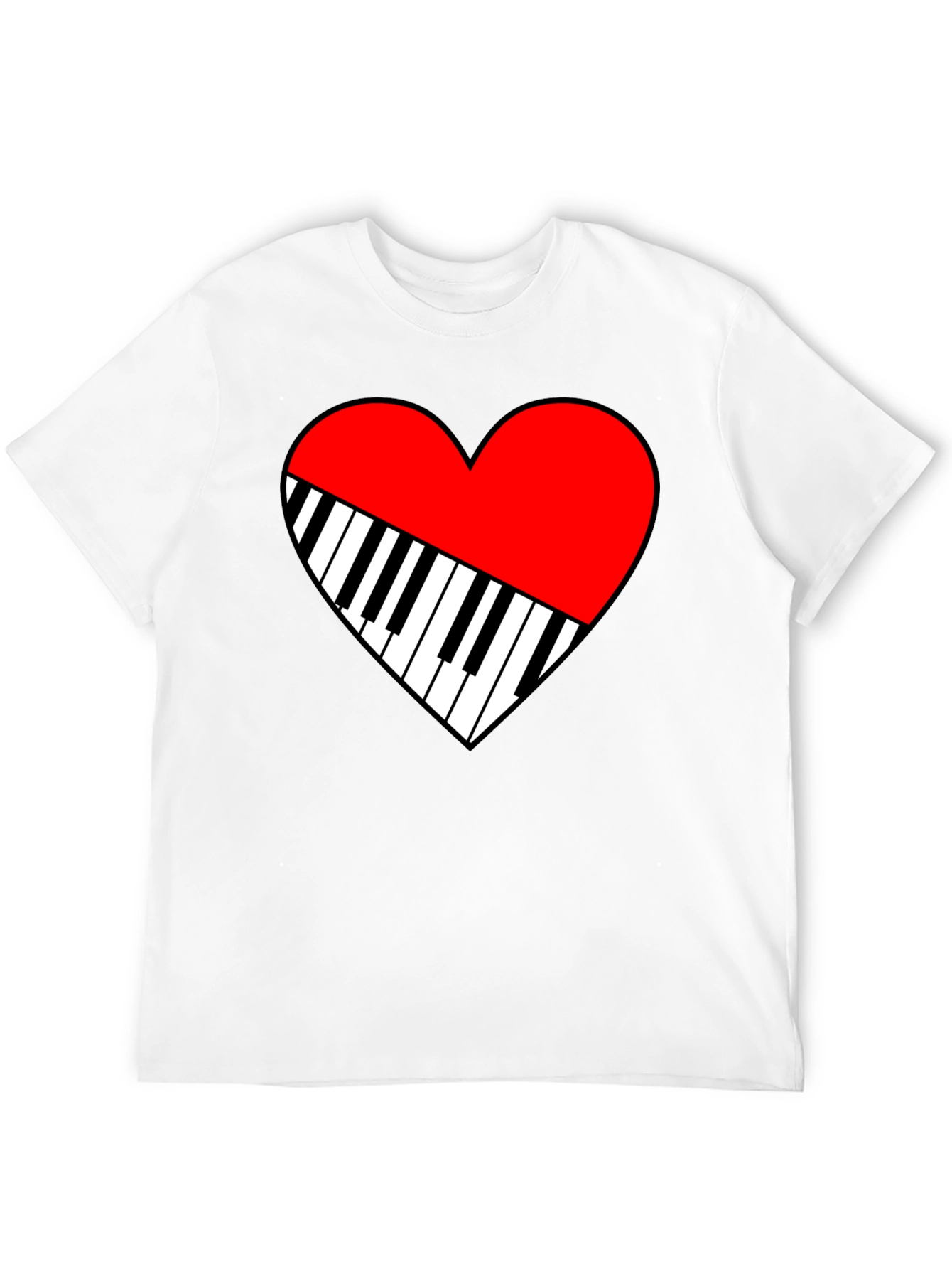 Piano Heart Graphic Tee - Music Lover T-Shirt