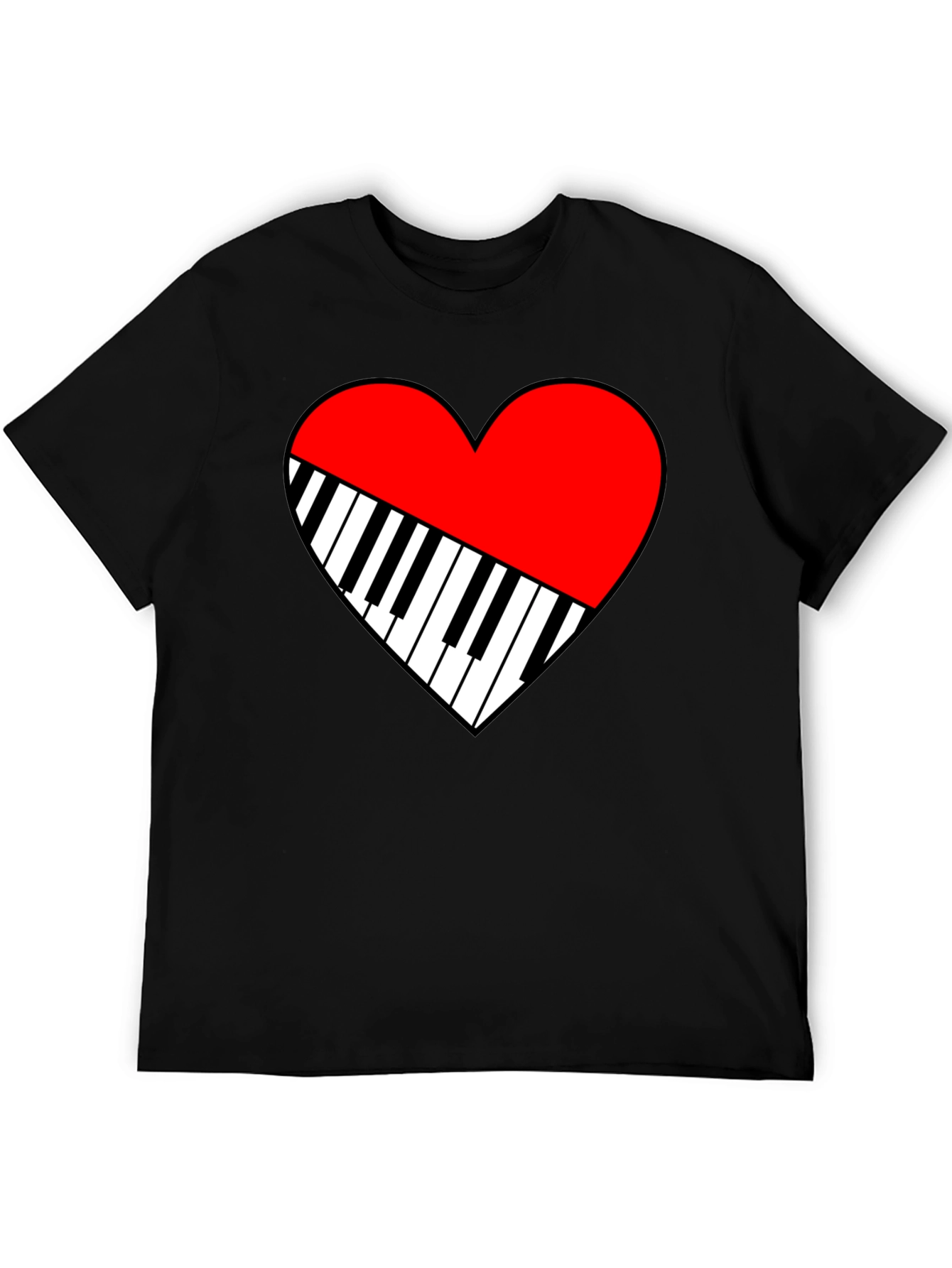 Piano Heart Graphic Tee - Music Lover T-Shirt