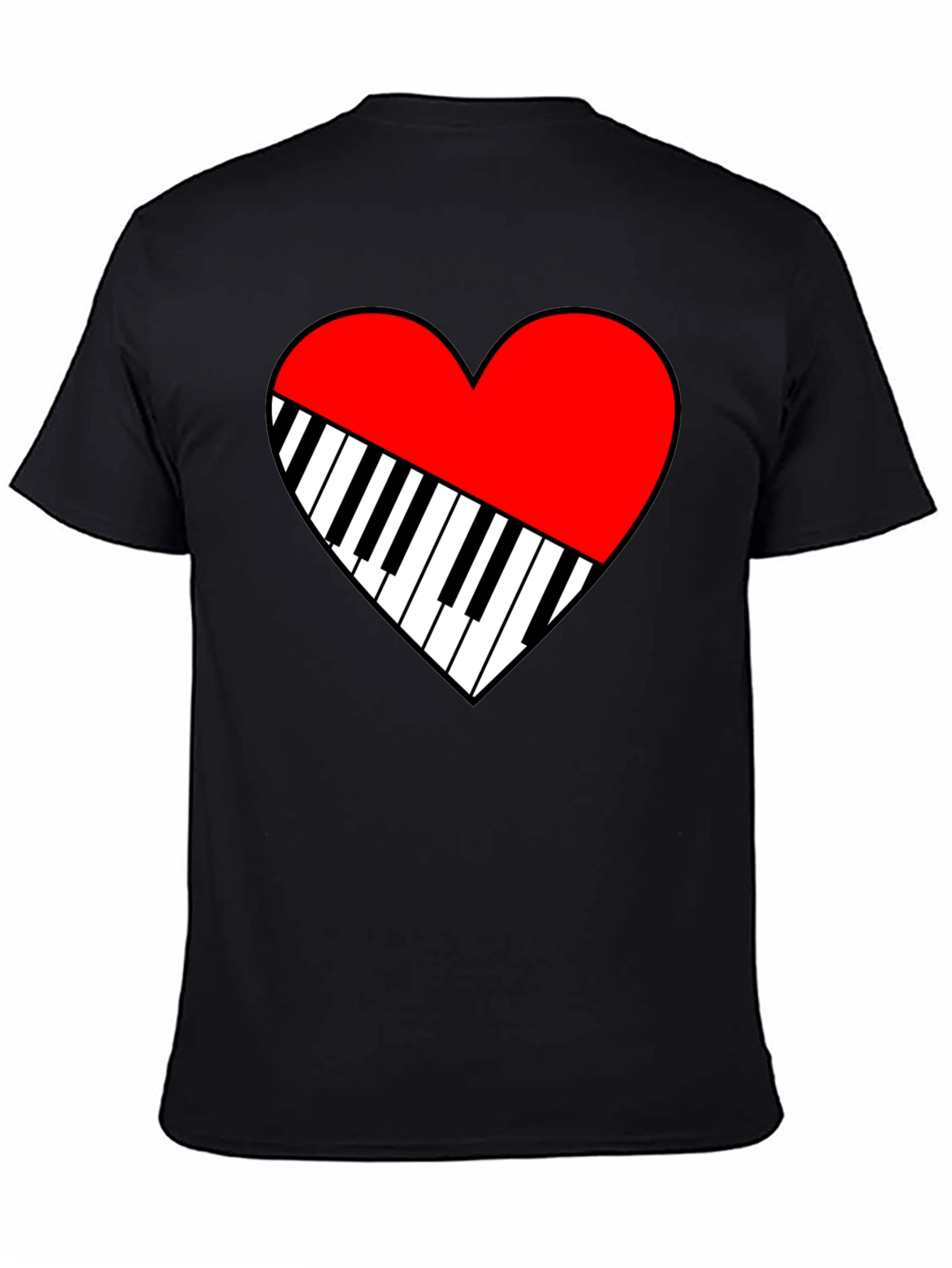 Piano Heart Graphic Tee - Music Lover T-Shirt