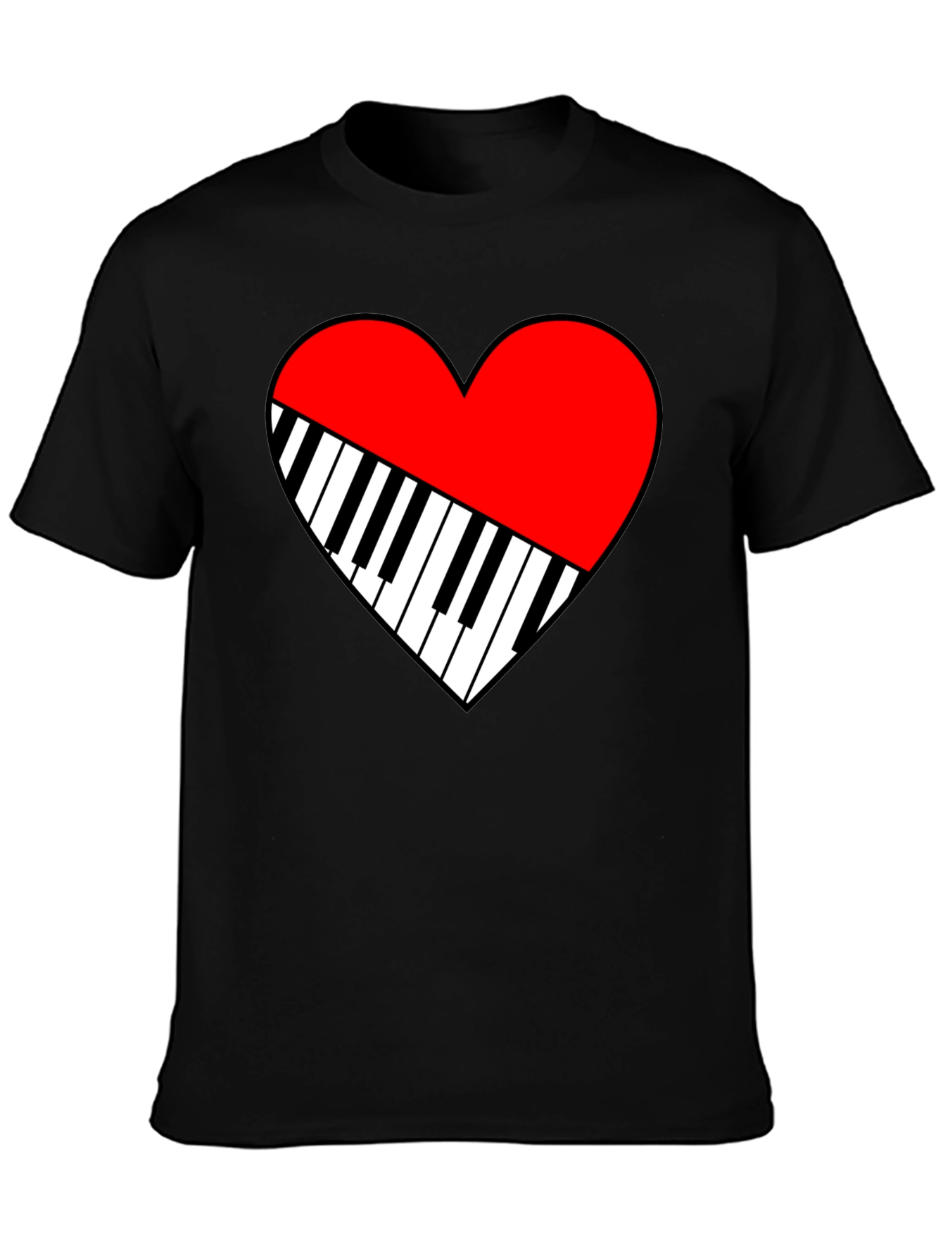 Piano Heart Graphic Tee - Music Lover T-Shirt